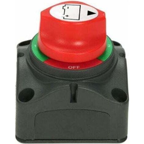 Sélecteur de batterie double 12V/24V – Interrupteur principal 300A à 4 positions – Pour applications marines et véhicules – Construction en plastique robuste (1/5)