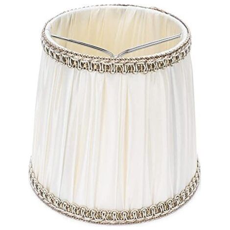 6 Abat-Jour Abat-Jour À Tambour Abat-Jour avec Monture À Pince pour Lampe Candélabre À Ampoule E14 (Beige) (1/5)
