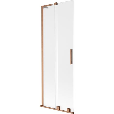 Mexen Velar L paroi de baignoire coulissante 2 battants 75 x 150 cm, givre, cuivre brossé - 896-075-003-31-65 (1/2)