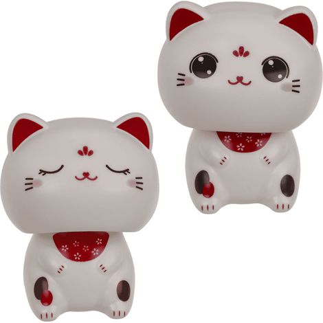 Figurine solaire chat porte-bonheur modèle aléatoire 5,5 cm (1/5)
