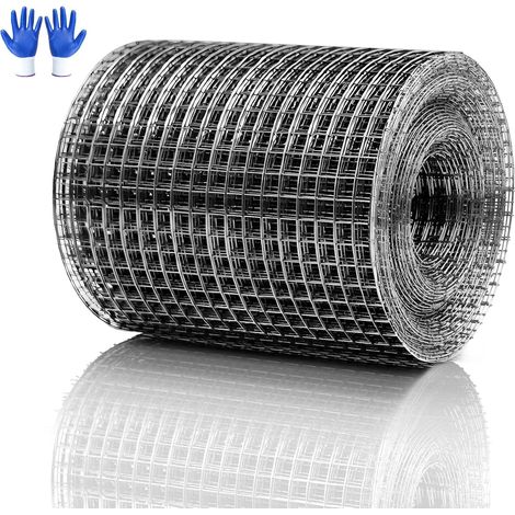 Grillage Anti Rongeur 100 mm x 6,5 m Grillage Rigide Galvanisé Grillage Fine Maille Grillage a Poule Grillage Cloture pour Maison et Jardin Parterre Surélevé Bloque Souris Combler Lacunes (1/5)