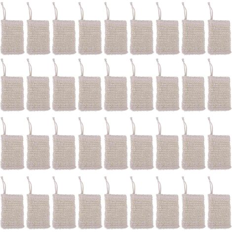 Bain de Douche Sisal Sac Sisal Naturel Sac Exfoliant ÉConomiseur Pouch Titulaire 36 Pcs (1/5)
