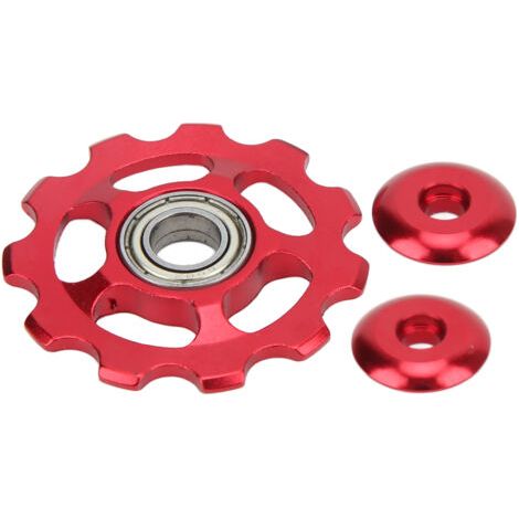 Pignon arrière 11 dents en alliage d'aluminium pour VTT, galet de guidage remplaçable, rouge (1/5)