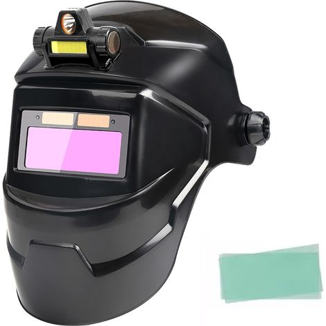 Selbstverdunkelnde, solarbetriebene Schweißermaske von True Colour mit einstellbarer Schutzstufe 9-13, Kopfmontage, für WIG, MIG und MMA, inklusive Schweißerbrille.