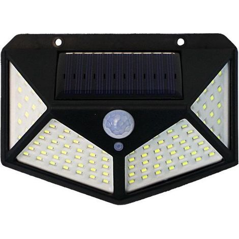 Éclairage solaire de jardin - Applique murale extérieure - Lampe d'escalier LED avec détecteur de mouvement - Lampe - Éclairage extérieur - Noir - PVC noir (1/5)