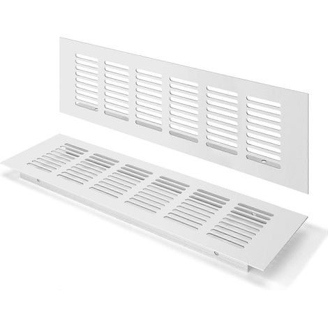 Einbau-Lüftungsgitter aus Aluminiumlegierung, verstellbarer Winkel, Außenlüftungsgitter für Schrank- und Raumlüftung, silberfarben, 25 x 8 cm (1/5)