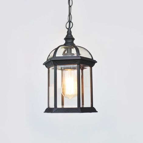Plafonnier de porche moderne à visser, éclairage extérieur en aluminium, noir sable + ampoule LED 16 W [efficacité énergétique A+] (1/5)