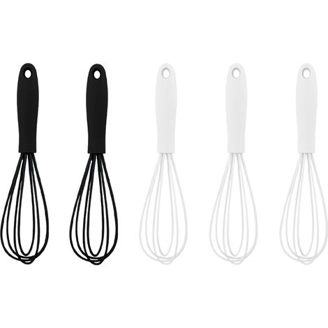 Fouet En Silicone - Acier Inoxydable - Pour Cuisine Et Pâtisserie - Lot De 5 Pièces (1/5)