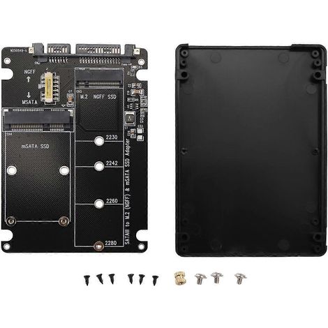 Adaptateur série NGFF vers SATA MSATA vers SATA3.0 double usage 2-en-1 Sub-- (1/5)