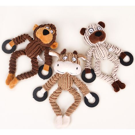Ensemble de 3 jouets doux pour animaux de compagnie, résistants aux morsures et aux mâchouillages, pour lutter contre l'ennui. (1/5)
