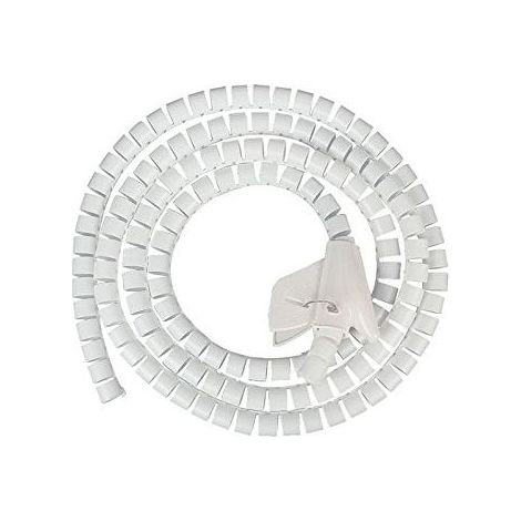 2,5 cm x 1,5 m flexibles Spiralbindeband zur Kabelaufwicklung und -organisation, Weiß (1/5)