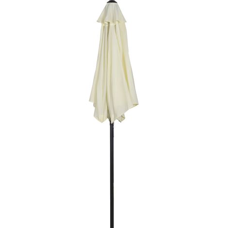 Ombrellone da Giardino 2x2m Rotondo con Palo Centrale in Alluminio, Beige