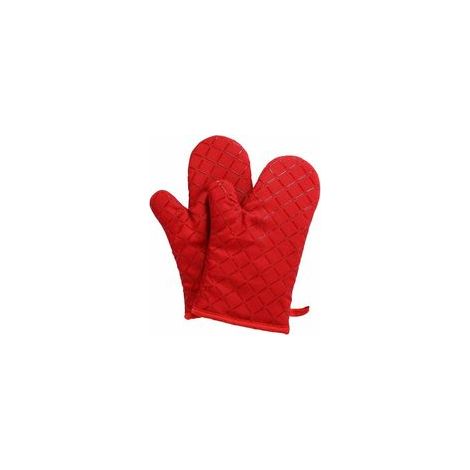 Lot de 2 gants de cuisine en silicone résistants haute température, rouges – (1/5)