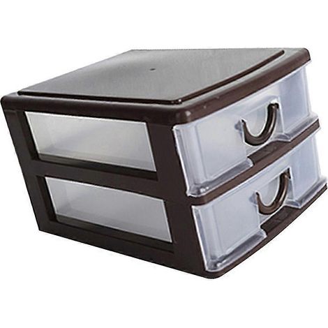 Organiseur de bureau élégant en plastique, boîte de rangement multifonctionnelle pour les employés de bureau, 18 x 13,5 x 10,5 cm, 1 unité (1/5)