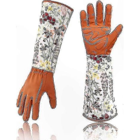 Gants de jardinage en cuir extensible pour femmes, idéaux pour la taille des rosiers, cadeau parfait pour les passionnées de jardinage (rouge) (1/5)