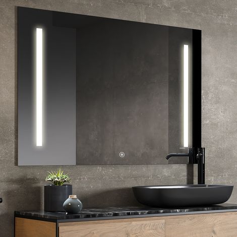 Miroir éclairage LED de salle de bain DEKA avec interrupteur tactile et anti-buée - 100x80cm (1/3)