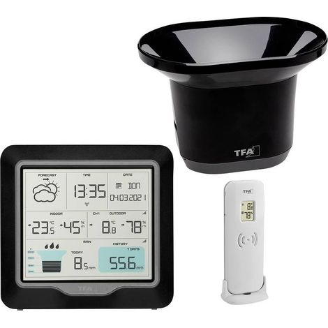 TFA Dostmann 35.1160.01 Stazione meteorologica con pluviometro nero