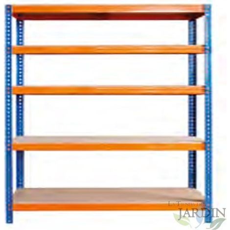Scaffale a Carico Pesante 180 x 90 x 45 cm, 5 Ripiani, Carico per Compartimento 275 kg