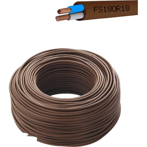 CAVO FILO ELETTRICO MARRONE FS18OR18 300-500V BIPOLARE SENZA NEUTRO - Sezione: 2x1,5 mm - Metri: 100