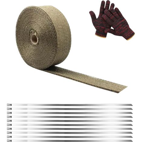 6M5CM Titanium Bande Isolant Thermique Céramique 10 Colliers Inox Inclus (1/5)