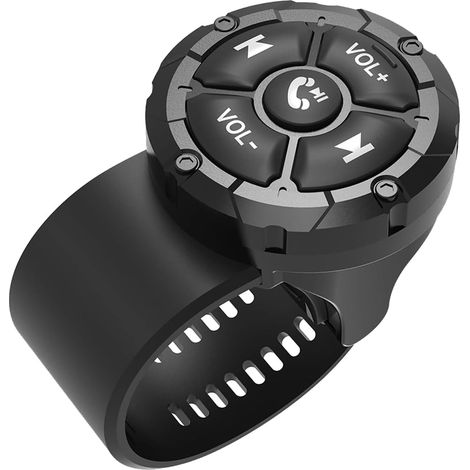 Télécommande Bluetooth Media Button,Direction réglable Contrôleur de musique sans fil imperméable pour voiture vélo moto,Bouton de commande du volant compatible pour iPhone / appareil Android Noir (1/5)