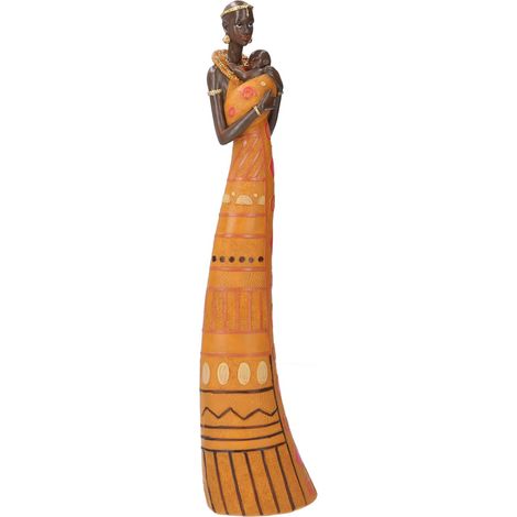 Afrikanische Frau Keramikstatue cm9,5x6h38,5 (1/2)