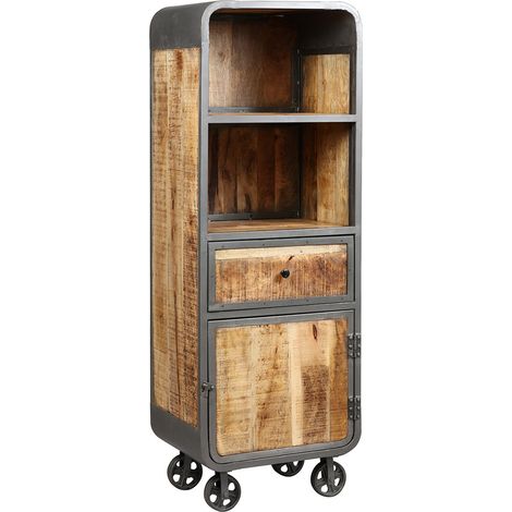 EDWIN - Etagère Multi-Rangements Acier et Bois Massif (1/3)