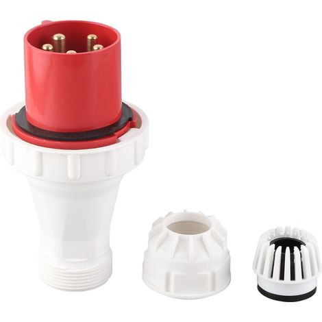 Fiche CEE, 63A 220-415V Prise CEE Industrielle Rouge CEE Aviation Connecteur IP67 Étanche 5PIN Prise CEE pour Extérieur (1/5)