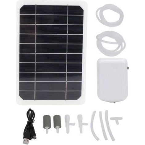 Aérateur d'étang solaire 2000 mAh Rechargeable Faible bruit Résistant à l'eau Oxygénateur d'étang solaire pour aquariums Hydroponie