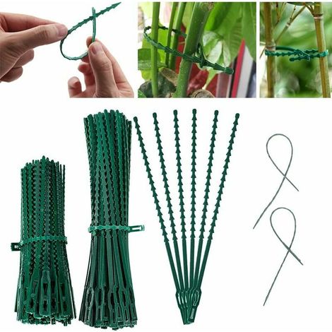 200 Pièces Lien pour végétaux Attaches Torsadées Réglables pour Plantes de Jardin, Vert Multi-Fonction Robuste Attache Torsadée pour Plantes ( 13CM et 17CM)