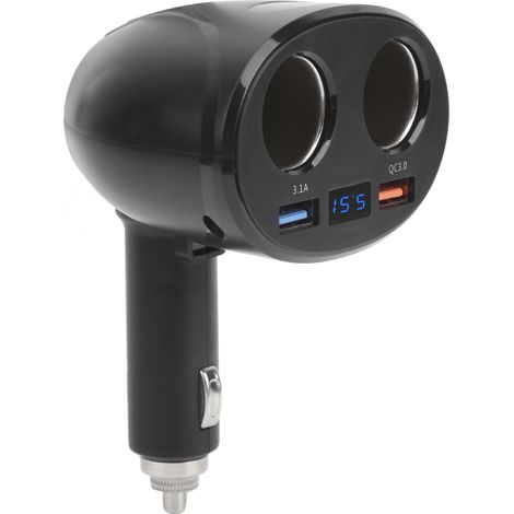 Adaptateur Allume-Cigare Voiture 2 Ports USB Chargeur Répartiteur Prise 12V Électronique Auto (1/5)