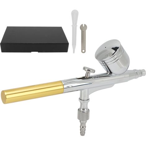 Airbrush - 0.3 mm - Cuve 7 ml - Acier Inoxydable - Double Action - Poignée Arrière Démontable - Pour Artistes Débutants et Confirmés (1/5)