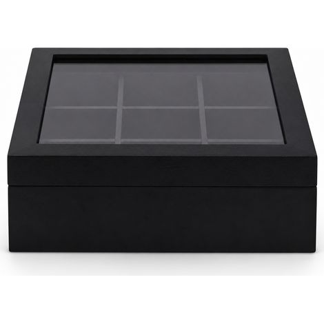 Boîte à Thé avec Couvercle pour Cuisine Noire 23 x 23 x 9 cm (1/5)