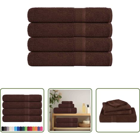 vidaXL Baumwolle - Handtücher FROGN 4 Stk. Braun 100x200 cm 360 g/m² (1/5)