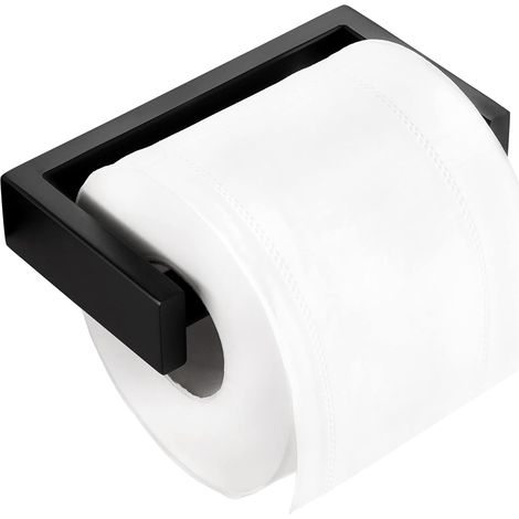 Portarrollos de papel higiénico negro, portarrollos de baño, resorte de acero inoxidable, acabado de fuente grabada, para colgar en la pared