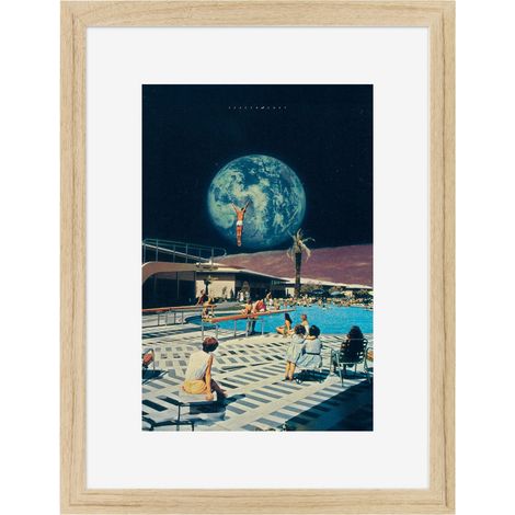 Image encadrée Futur Retro 30x40 cm recyclable, visuel imprimé sans solvant - fabriqué en France (1/4)