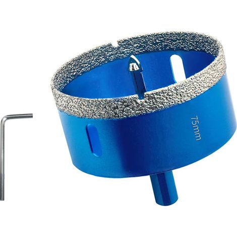 Scie Cloche Diamantée 75mm avec Foret Guidage de Centrage, Professionnelle Foret Diamanté Brasé pour Carrelage, Porcelaine, Verre, Marbre (1/5)