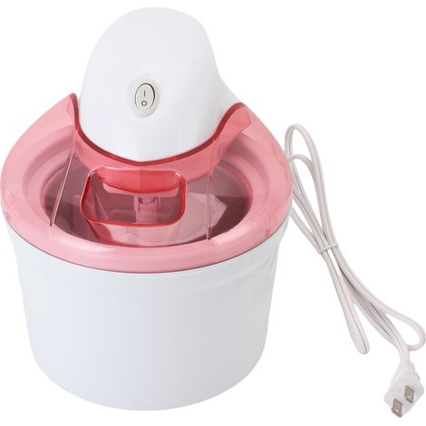 Machine à glace automatique 1200 ml avec yaourtière intégrée, pour la cuisine, rose et blanc. (1/5)