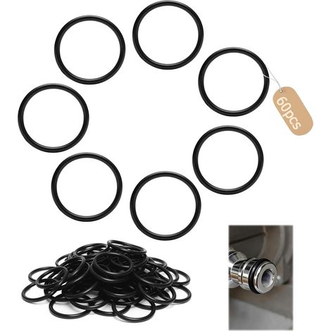 60 Pièces Joint Torique NBR70, 15x12mm Joints Toriques d'étanchéité en Caoutchouc, Métrique O Ring Nitrile pour Plomberie, Robinet, Evier Cuisine, Douche, Pompe, Roulement, Véhicule(Noir) (1/5)