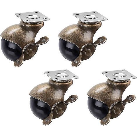 Lot de 4 roulettes robustes pour meubles, accessoires de meubles, roulettes vintage pour meubles. (1/3)