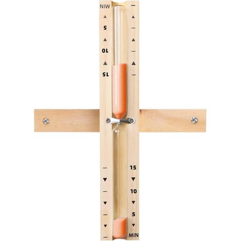 Sablier pour Sauna 15 Minutes en Bois 100% Naturel – Horloge de Sauna avec Sable Ultra Fin – Minuteur Relaxation, Sans Verre, Design Zen (1/5)