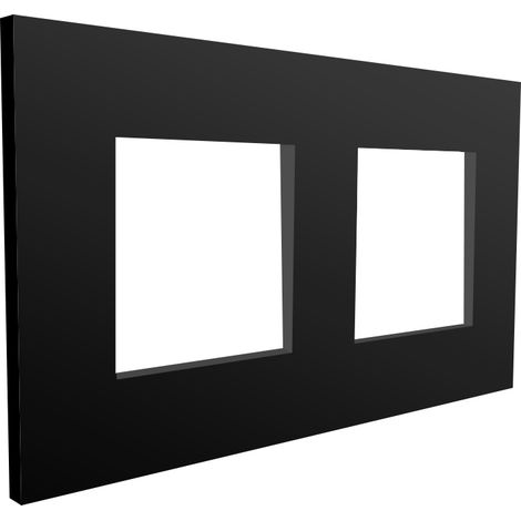 IluminaShop - Marco de PC Empotrable Negro para 2 Modulos Serie Modern (1/3)