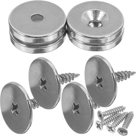 Lot de 4 Sets de Sets de Loquets Magnétiques pour Portes de Placard en Fer Rond Argenté, Ultra Fins et Faciles à Utiliser pour Fermetures Magnétiques Élégantes et Puissantes (1/5)