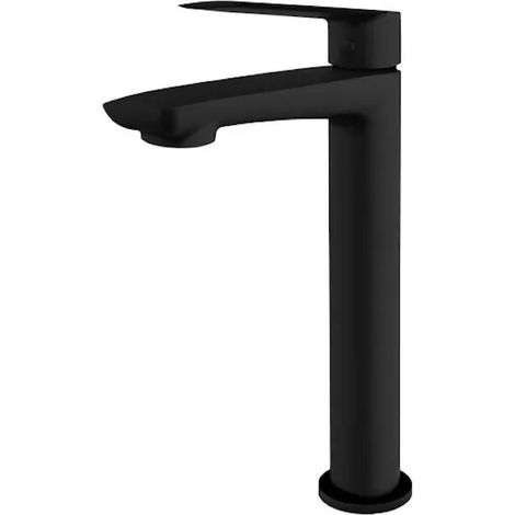 Mitigeur lavabo à bec haut sans garniture de vidage (bouchon) noir mat (1/3)