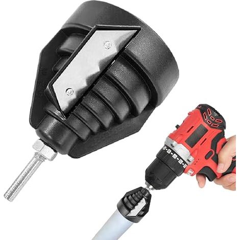 2-teiliges Werkzeugzubehör – Rohrverlängerung, 7,5 cm Kunststoffrohr – PP- und Stahl-Anfaswerkzeug, praktisch für PVC, Holz, Fliesen und Acryl zur Vorbereitung glatter Oberflächen (1/5)
