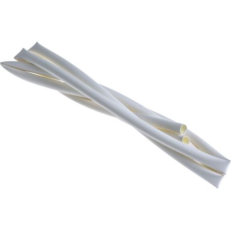 Gaine thermorétractable RS PRO, Dia. 6.4mm Blanc rétreint 3:1, 1.2m ( Prix pour 1 ) (1/3)