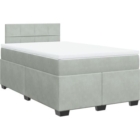Maison Exclusive - Cama box spring con colchón terciopelo gris cl