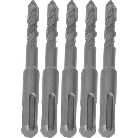 Foret burin 5 pièces béton carbure, pointe spiralée double tranchant, perforateur brique pierre 110mm, diamètre 8mm/0,31in (1/5)