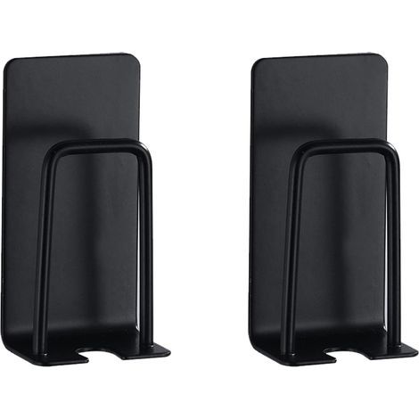 Porte-brosses à dents en 2 parties, support pour brosses à dents électriques, support en acier inoxydable 304, convient pour ranger les brosses à dents et les gobelets (noir) (1/5)