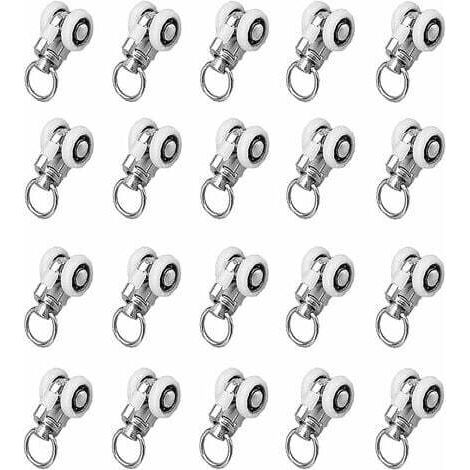 Rail de Glissière de Rideau Planeur pour Voie Rideau Fenêtre Rouleaux de Tringle à Rideaux Glissières,Rail de Draperie Coulissant,pour Accessoires Rideaux Dans Salles de Bains,Chambres,Armoires 20pcs (1/5)